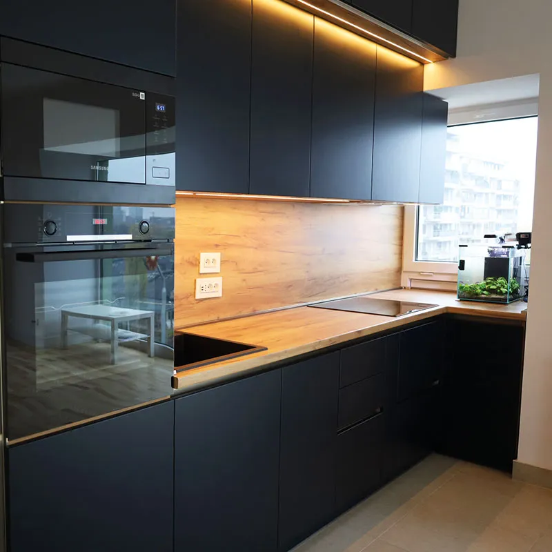 Mobilă bucătărie la comandă Deep blue, MDF vopsit mat, București