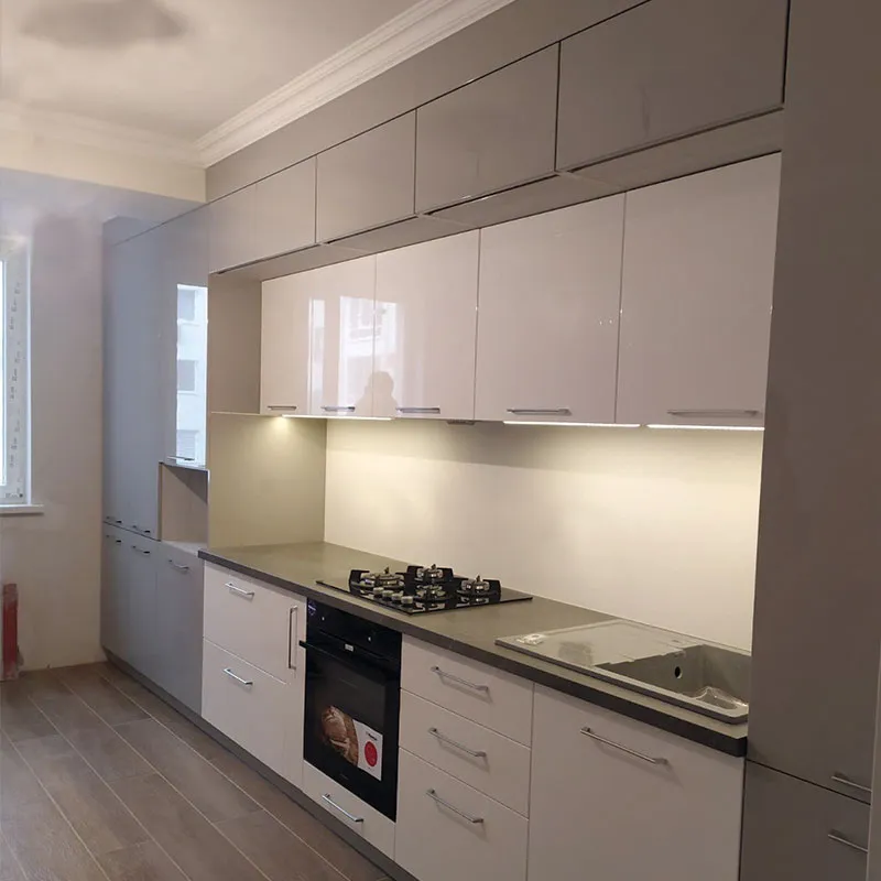 Mobilă bucătărie la comandă Milk grey, MDF vopsit lucios, București