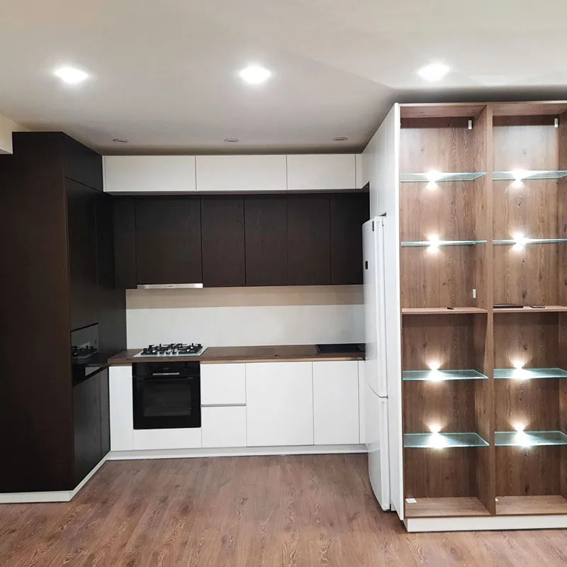 Mobilă bucătărie la comandă Studio, MDF vopsit + MDF furniruit mat, București